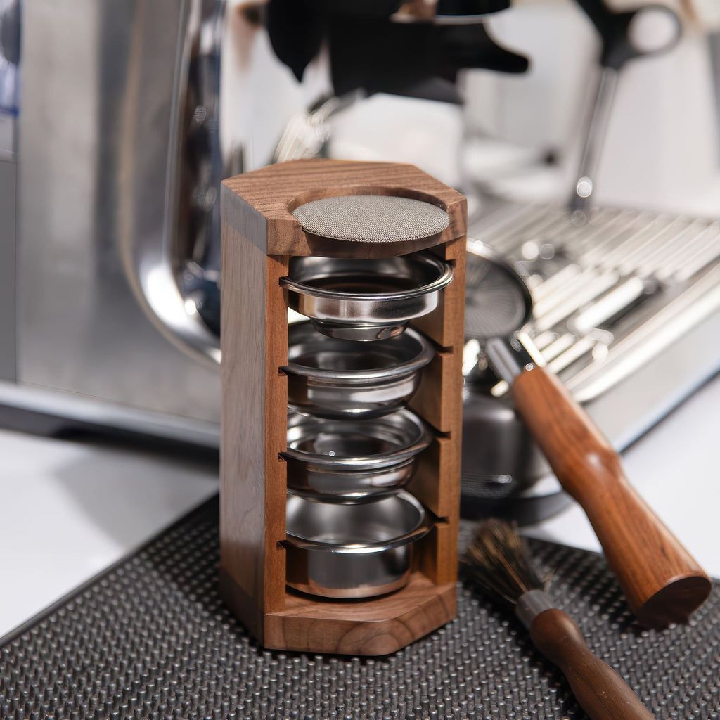Handcrafted Wooden Portafilter Basket Storage - Shop Coffee Hobby