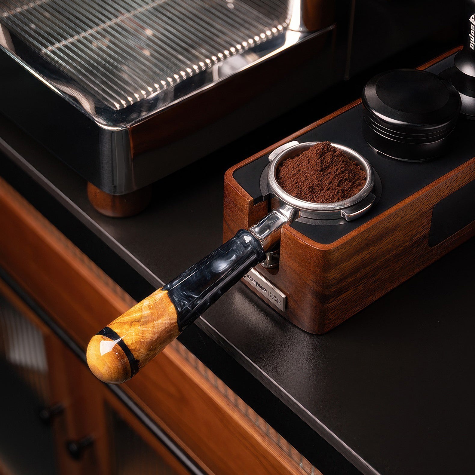 Walnut & Resin Handle Bottomless Portafilter - Shop Coffee Hobby