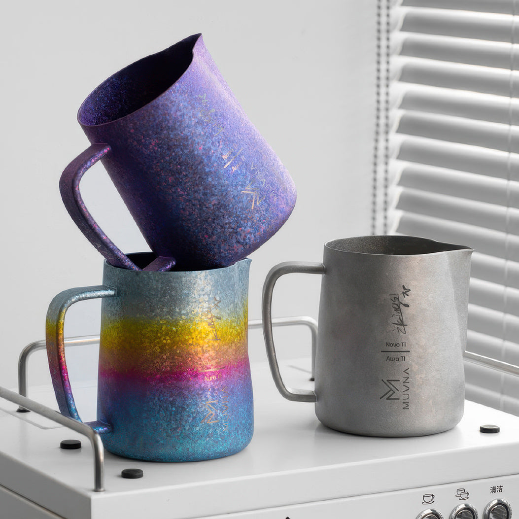 Aurora Crystal Titanium Latte Pitcher - Shop Coffee Hobby
