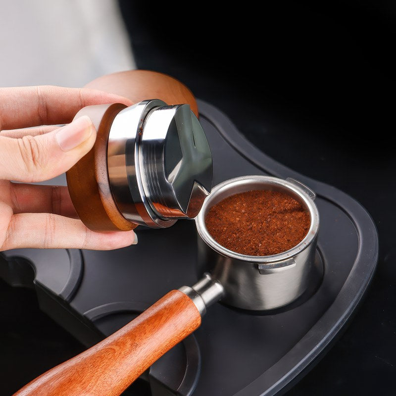 Espresso Distributor with Walnut Handle - Shop Coffee Hobby