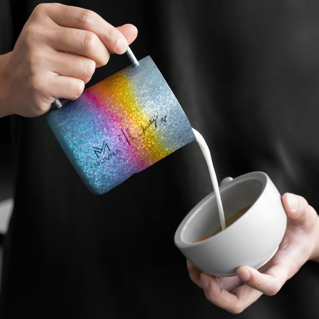 Aurora Crystal Titanium Latte Pitcher - Shop Coffee Hobby
