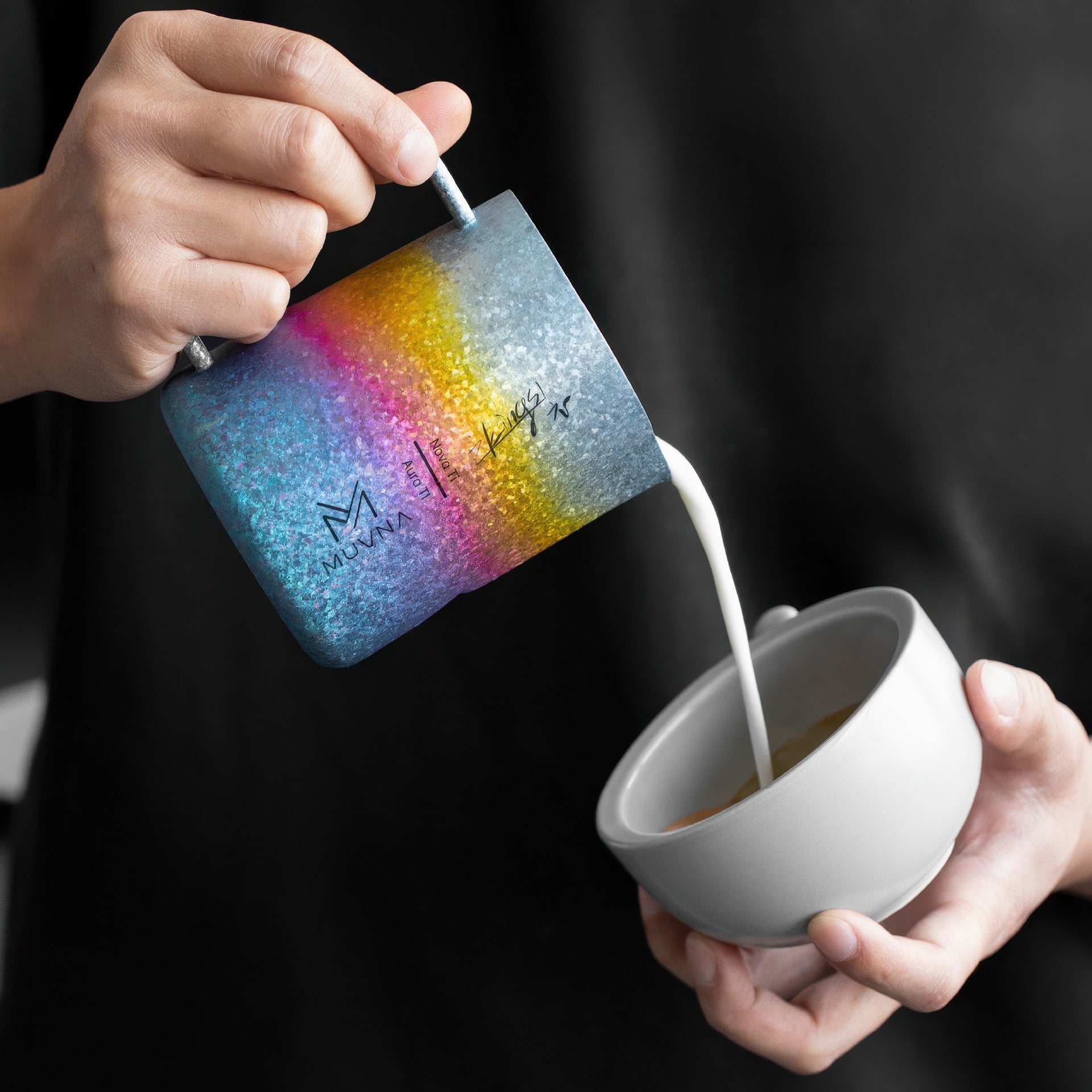 Aurora Crystal Titanium Latte Pitcher - Shop Coffee Hobby