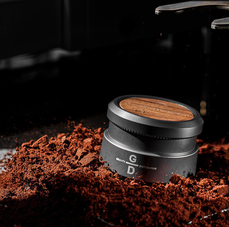 Gravity Tamper and Distributor with Wooden Lid - Shop Coffee Hobby