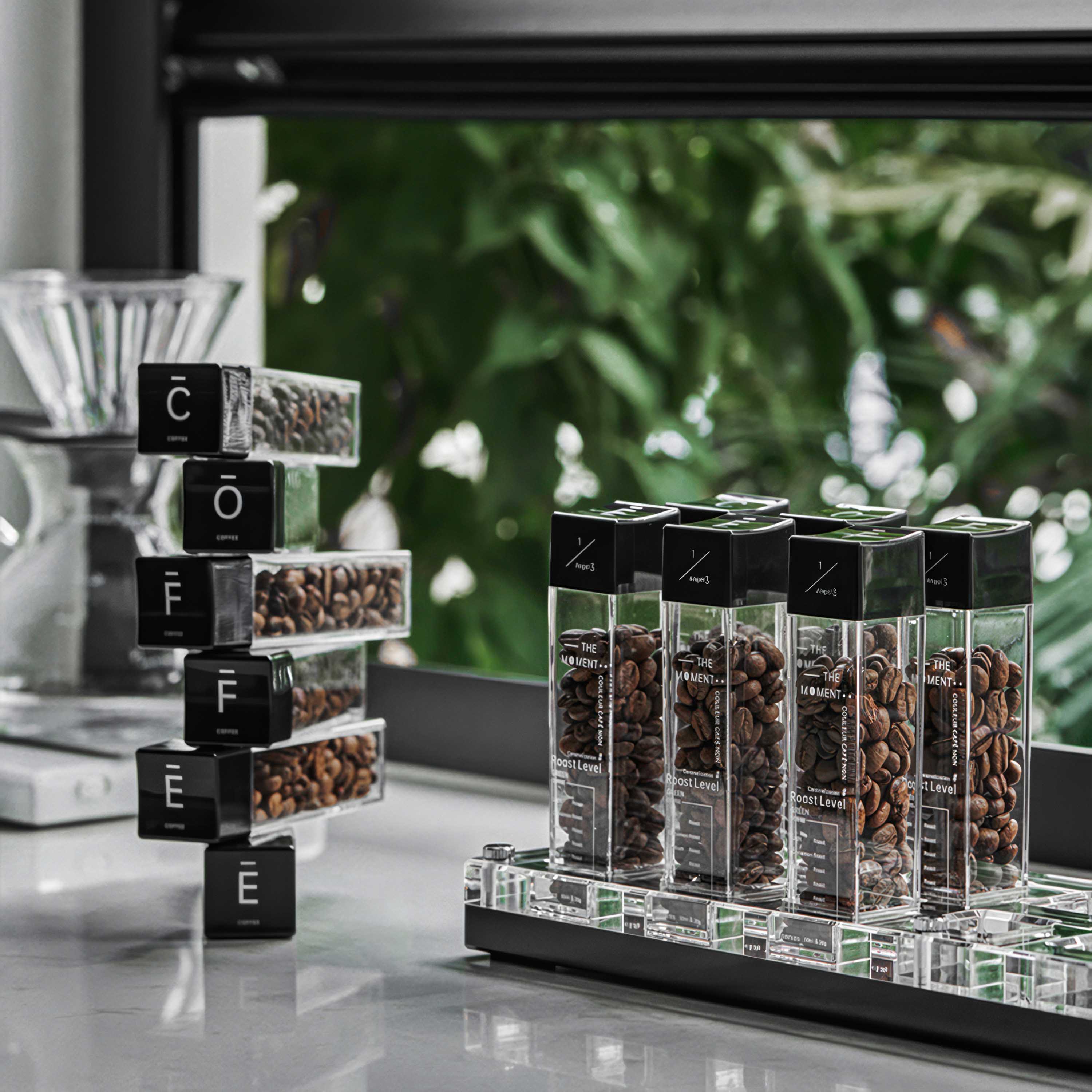 Premium Tubes Coffee Bean Cellars With Stand - Shop Coffee Hobby