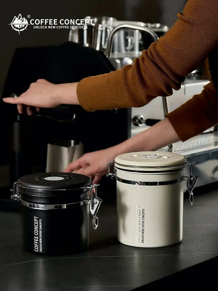 Airtight Coffee Canister – Vacuum‑Seal Storage with One‑Way CO₂ Valve (1.2L / 1.5L)