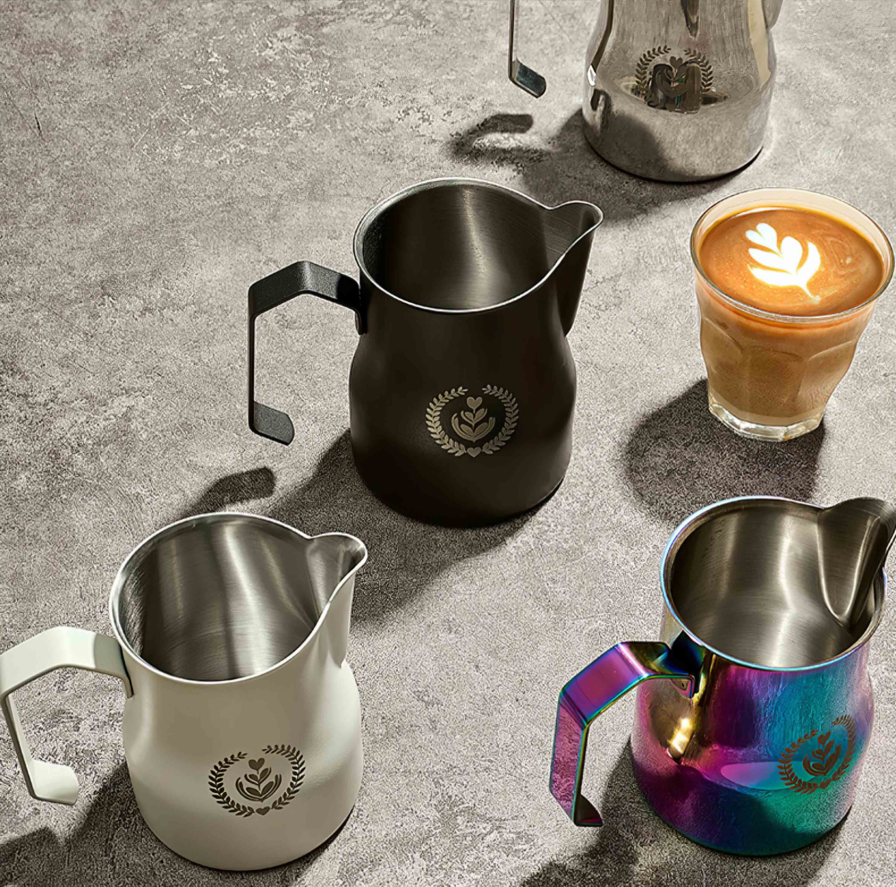 Non-Stick Latte Art Milk Pitcher for Cappuccino - Shop Coffee Hobby