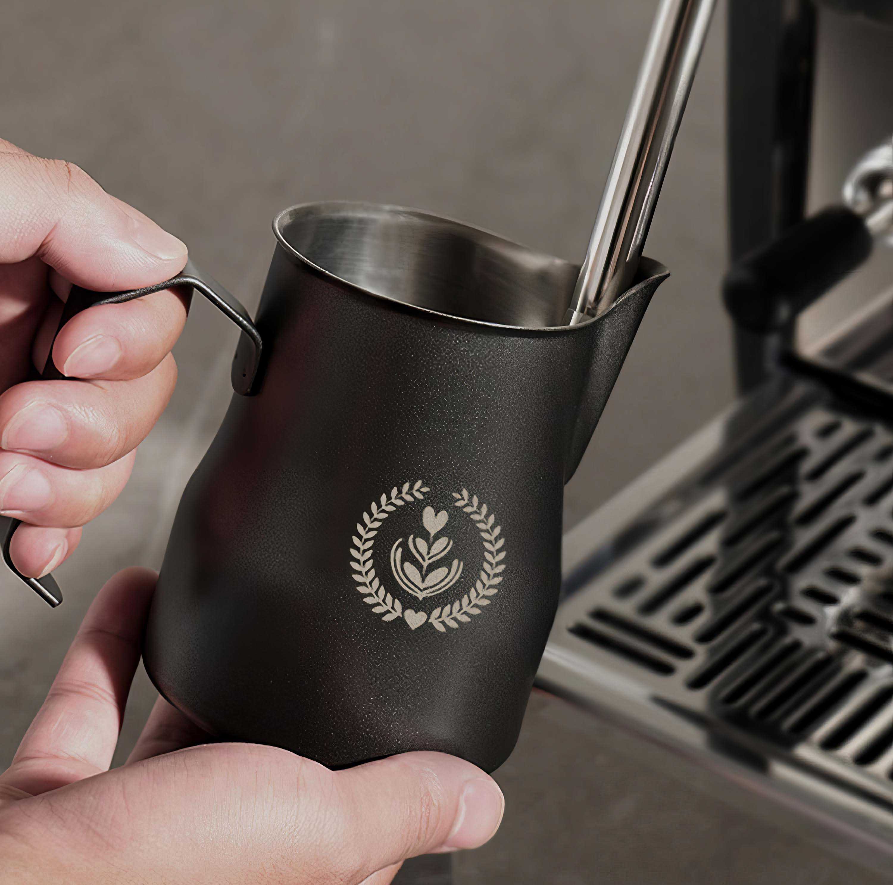 Non-Stick Latte Art Milk Pitcher for Cappuccino - Shop Coffee Hobby