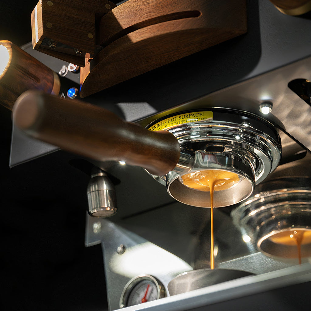 Stainless Steel Bottomless Portafilter with Walnut Handle - Shop Coffee Hobby