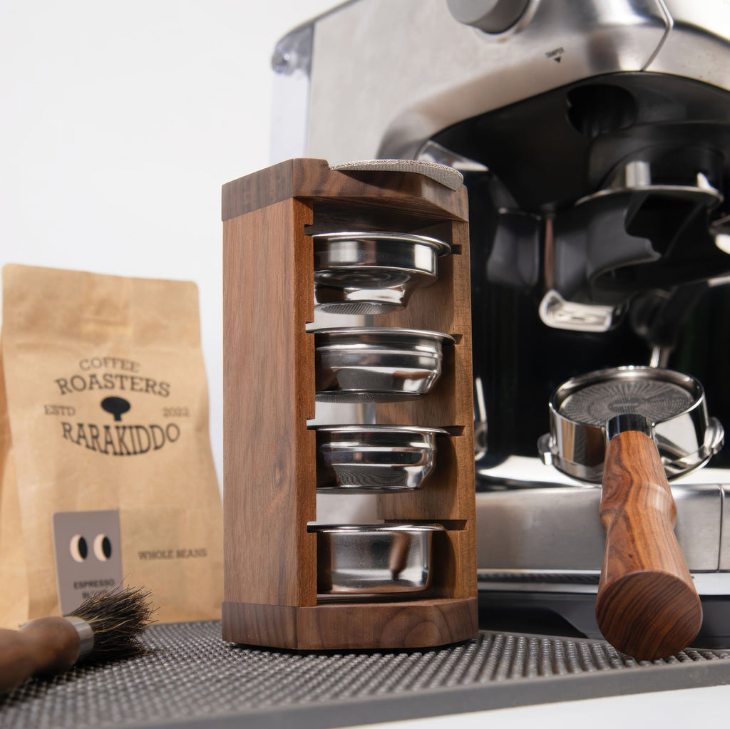 Handcrafted Wooden Portafilter Basket Storage - Shop Coffee Hobby