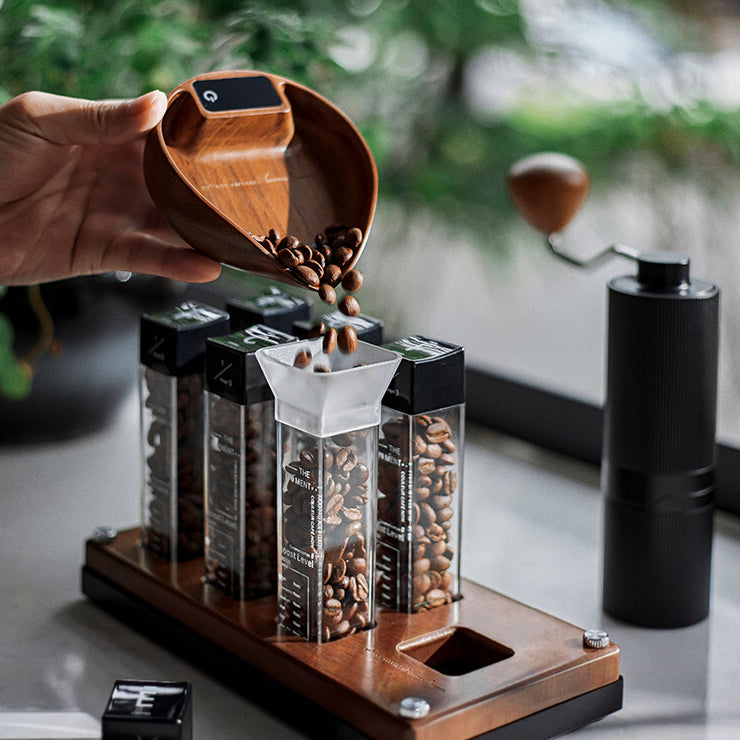 Electronic Walnut Coffee Scale With Leaf Shade - Shop Coffee Hobby