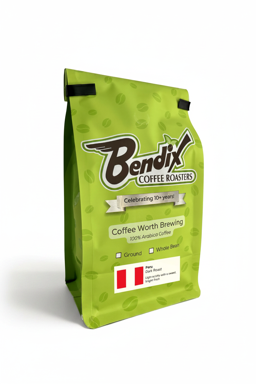 Peru Dark Roast Coffee — Fair Trade & Organic | Bendix Coffee Roasters