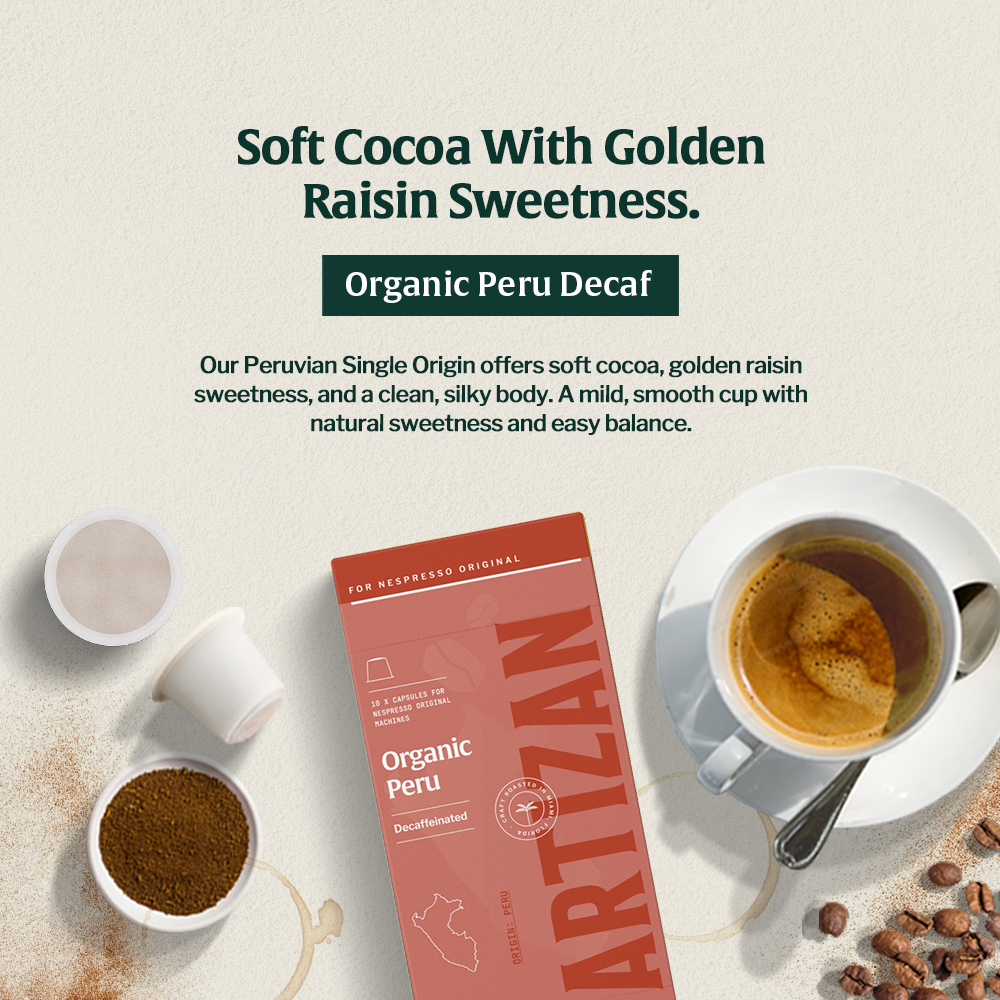 Artizan Organic Peru Decaf Espresso – Nespresso Compatible