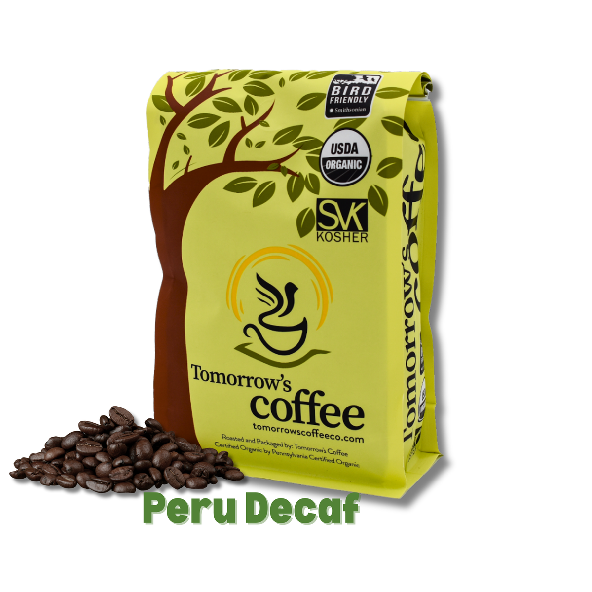 12 oz. Whole Bean Dark Roast Organic Decaf Coffee by Tomorrow's Coffee