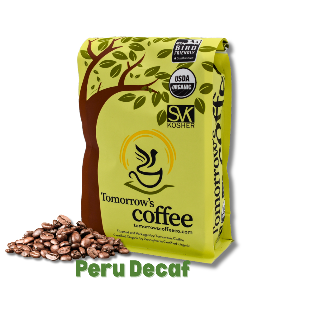 12 oz. Whole Bean Medium Roast Organic Decaf Coffee
