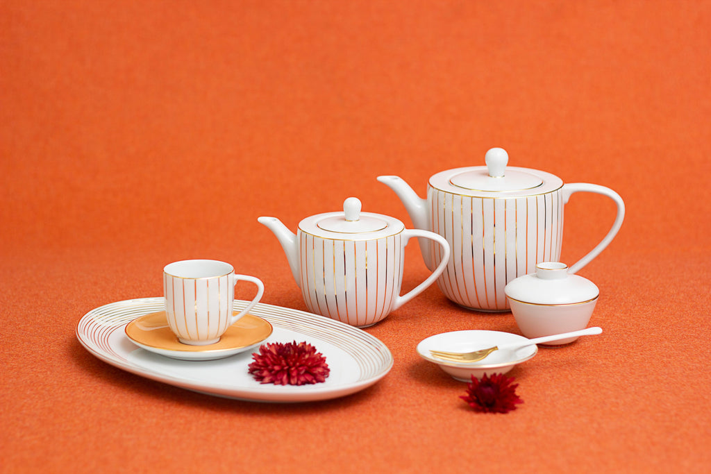 Golden Orbit Espresso Cup & Saucer (Set of 2)