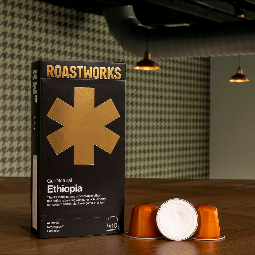 RoastWorks Pods: Ethiopia Guji – Bright Single Origin Nespresso Compatible Coffee (10 Pack) - Shop Coffee Hobby