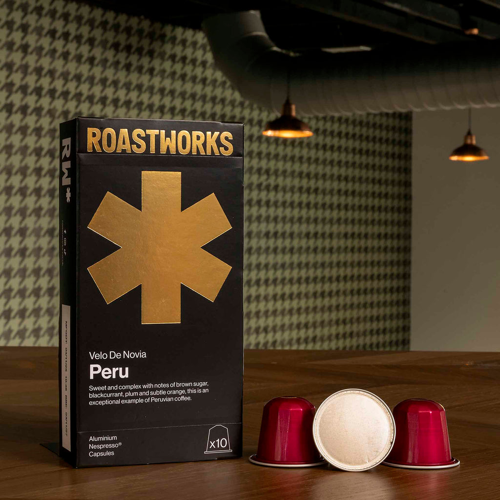 RoastWorks Pods: Peru Velo De Novia – Single Origin Nespresso Compatible Coffee (10 Pack) - Shop Coffee Hobby
