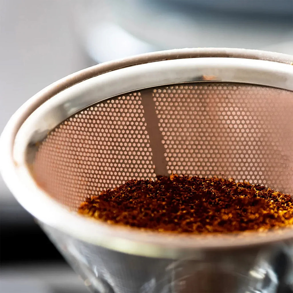 Ovalware Reusable Stainless Steel Pour-Over Coffee Filter, version shown: standard size, clear color