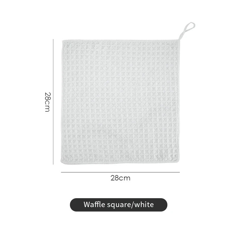 Vivalo BINCOO Waffle-Weave Microfiber Barista Cleaning Towels in white.