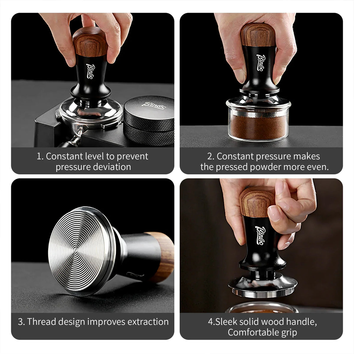 51mm version of the BINCOO Pro Constant-Force Espresso Tamper