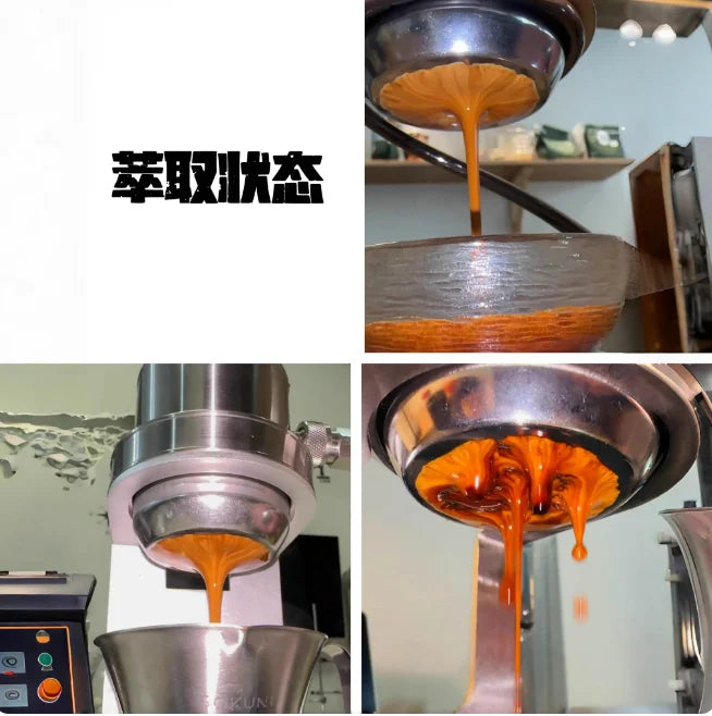 Stainless steel pneumatic espresso machine in silver version