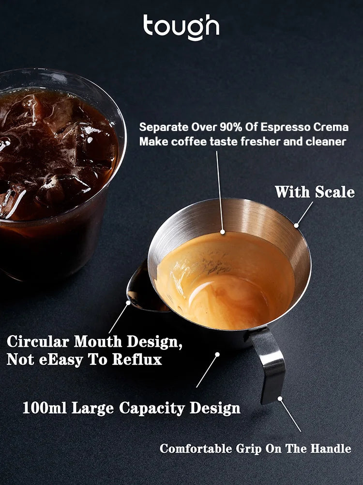 100ml Stainless Steel Espresso Crema Separator Cup with Handle