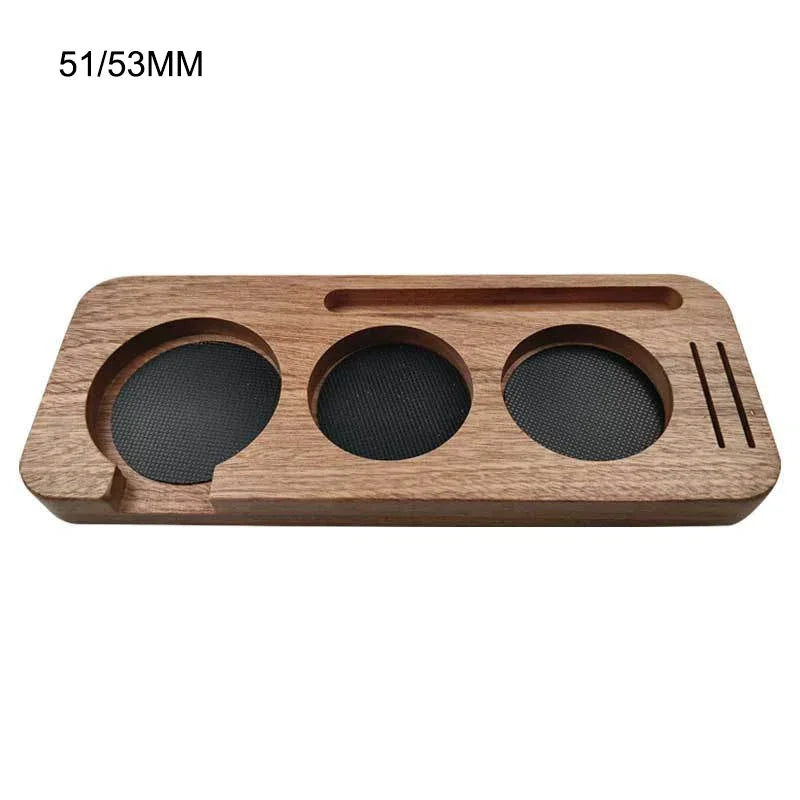 Sapele wood 51-53mm tamping station for espresso machines