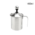 400ml Stainless Steel Manual Milk Frother by Shop Coffee Hobby