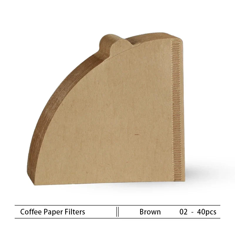 Vivalo V-Shaped Cone Coffee Filters – Natural Wood Pulp Paper, 2-4 Cup Pour-Over