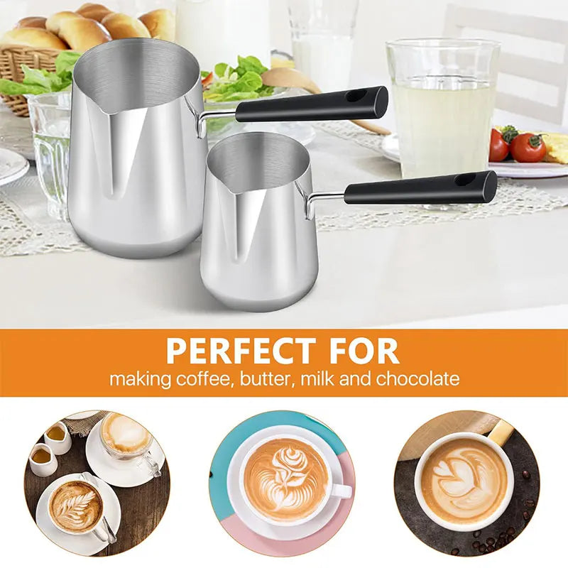 Vivalo Stainless Steel Turkish Coffee Pot with Precision Pouring Spout