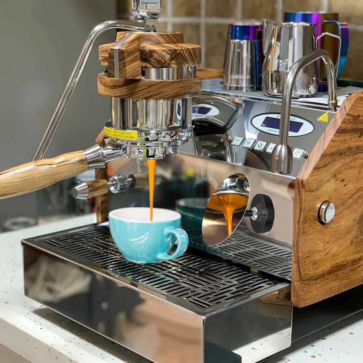 65mm Stainless Steel Magnetic Espresso Shot Mirror