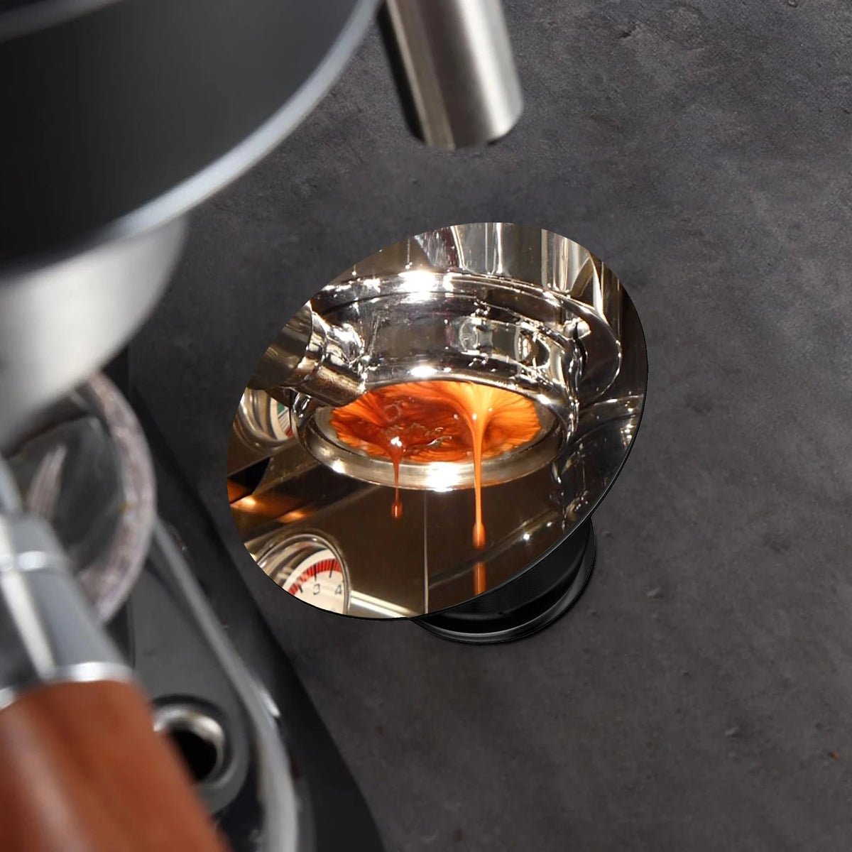 65mm Stainless Steel version of the Magnetic Espresso Shot Mirror