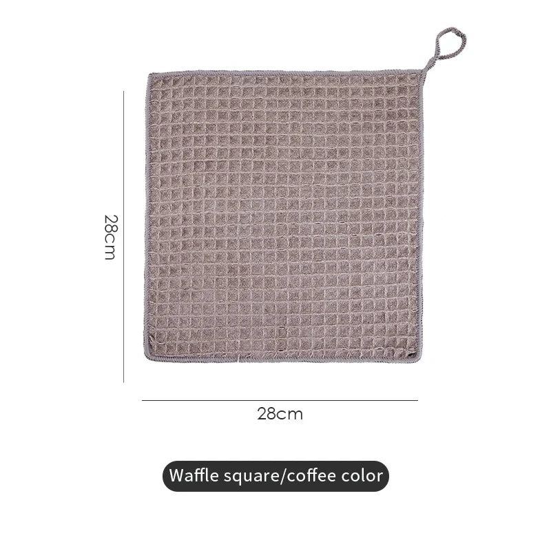Vivalo BINCOO Waffle-Weave Microfiber Barista Cleaning Towels in brown.