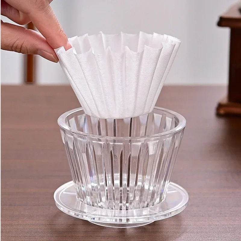 Vivalo Crystal Eye Reusable Coffee Filter – Flat-Bottom Pour-Over Dripper (1-2 Cup)