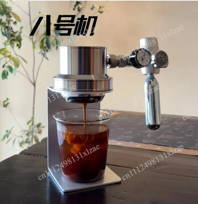 Stainless steel pneumatic espresso machine in silver version