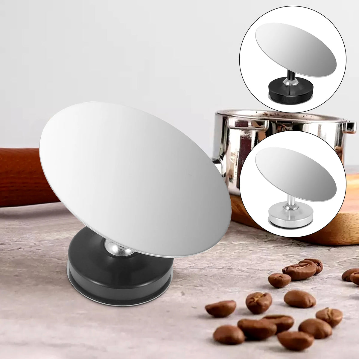 65mm Stainless Steel version of the Magnetic Espresso Shot Mirror