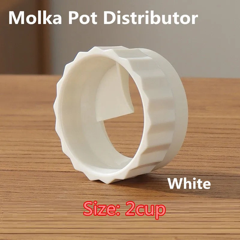 White 2 cup KANONE Moka Pot Dosing Funnel