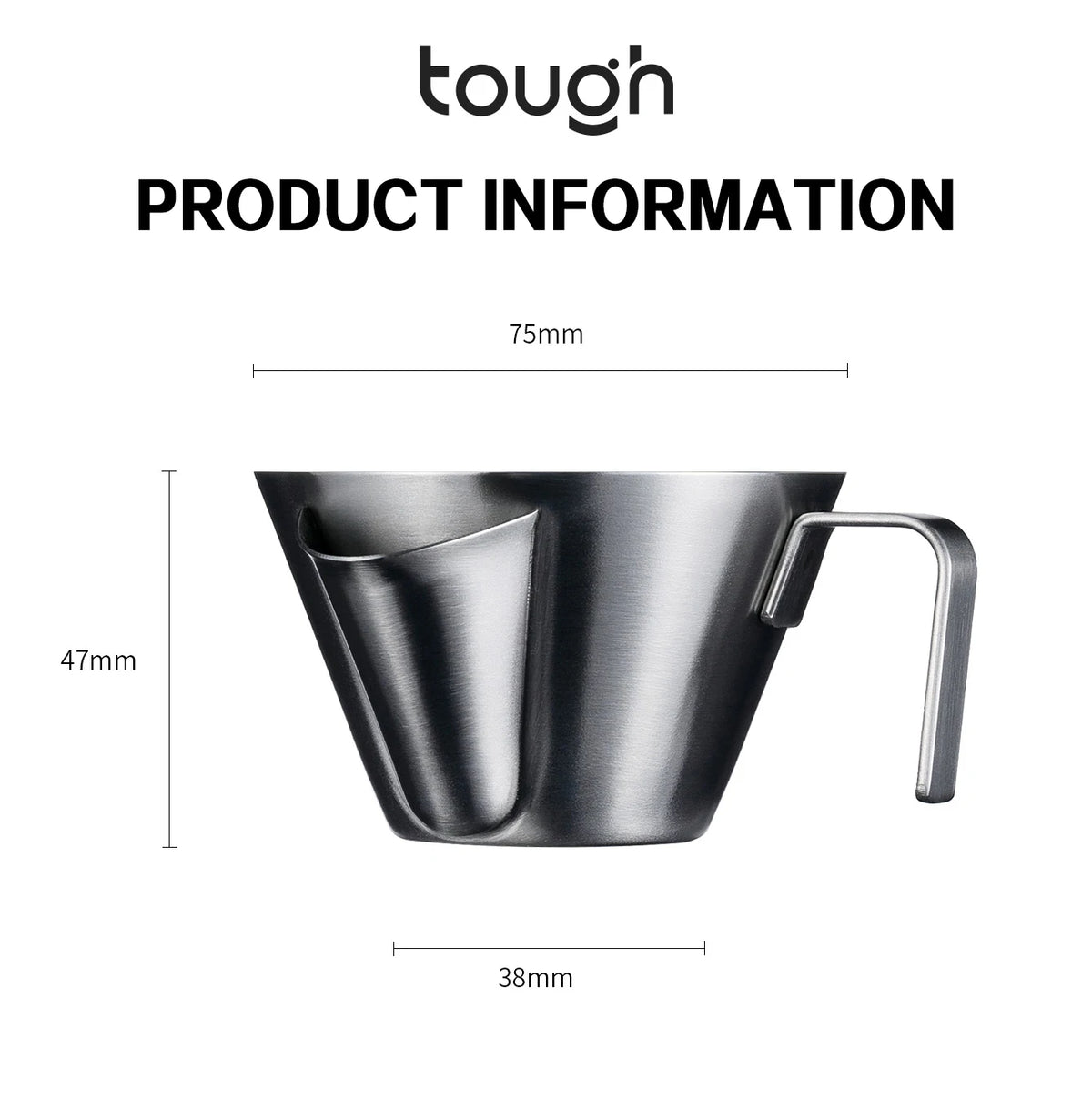 100ml Stainless Steel Espresso Crema Separator Cup with Handle