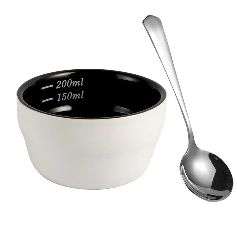 J2845 Brown Set: 200ml Ceramic Bowls & Spoons