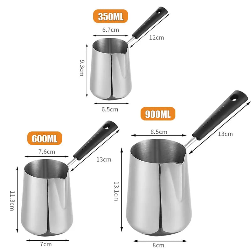 Vivalo Stainless Steel Turkish Coffee Pot with Precision Pouring Spout