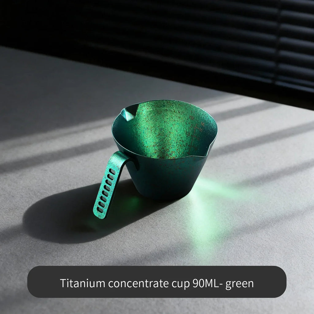 Green Vivalo Bincoo Titanium Espresso Measuring Cup, 90 mL