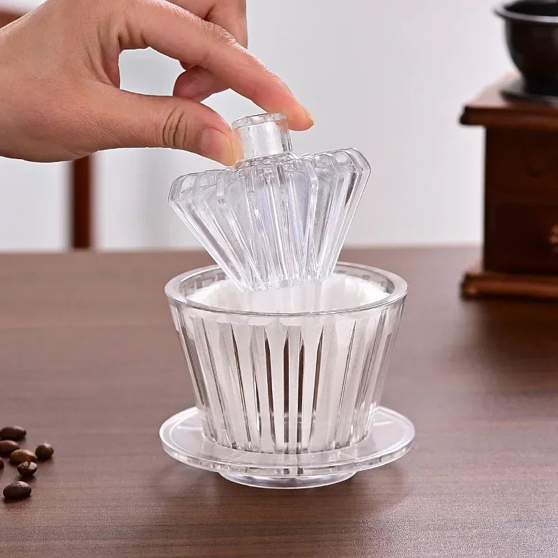 Vivalo Crystal Eye Reusable Coffee Filter – Flat-Bottom Pour-Over Dripper (1-2 Cup)