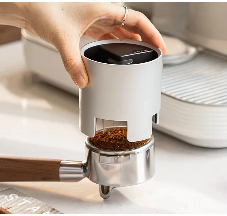 58mm version of the TIMEMORE Electric Needle Espresso Distributor for precise shot distribution.