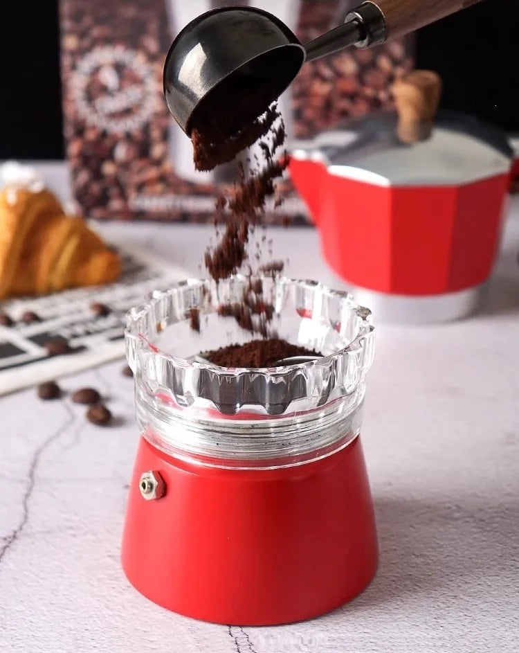 2-Cup KANONE Moka Pot Dosing Funnel for precise espresso dosing.