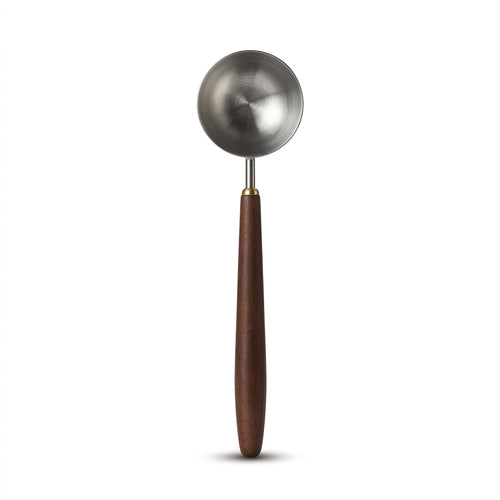 Coffee scoop with wooden handle