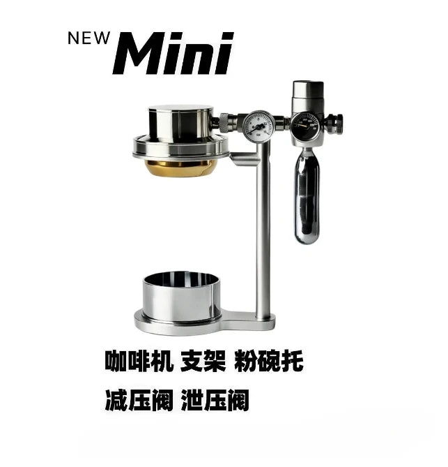 Stainless steel pneumatic espresso machine in silver version