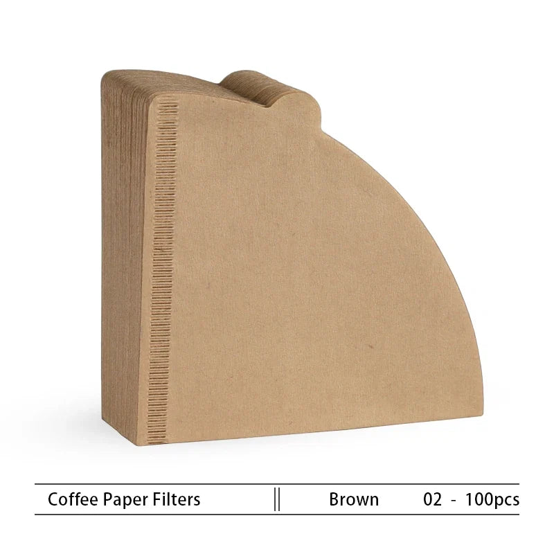Vivalo V-Shaped Cone Coffee Filters – Natural Wood Pulp Paper, 2-4 Cup Pour-Over