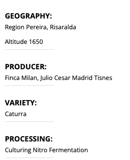 Colombia Finca Milán Nitro Toffee Culturing Caturra – SCA 89 | Fermented Coffee