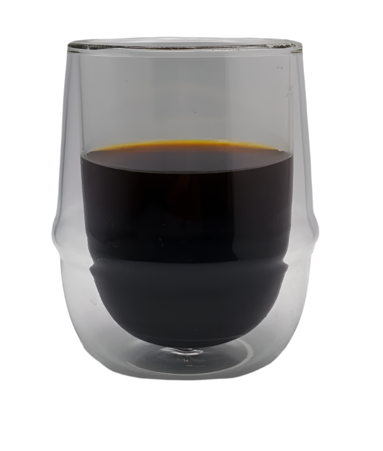 Hand-Blown Double-Wall Floating Coffee Glass – Tall 250ml | Good Brothers Coffee
