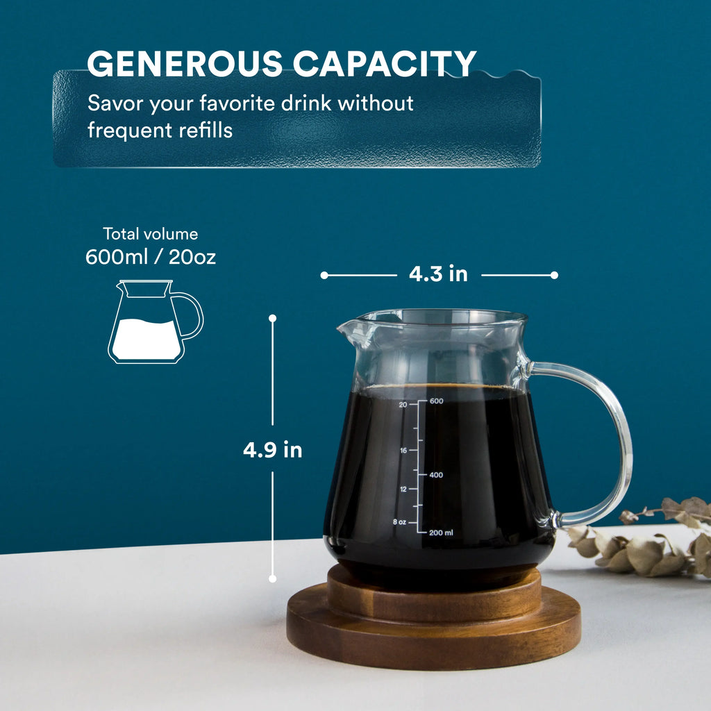 Ovalware Range Server – 600ml / 800ml Borosilicate Glass Coffee Server - Shop Coffee Hobby